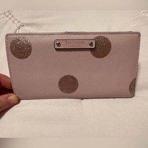 Kate Spade Pink Circle Glitter Wallet